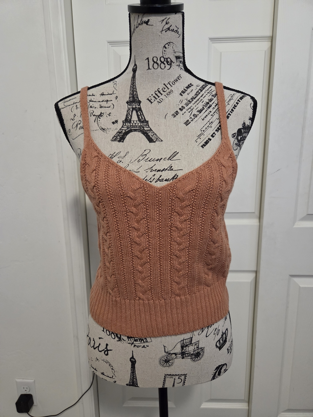 American Eagle Outfitters Rust Cable Knit Cami Tank